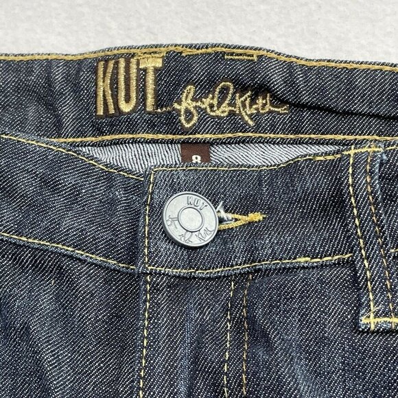 Kut Kloth Bootcut Jeans Women Size 8 Blue Dark Bootleg Cowboy Western Cowgirl - Picture 9 of 10